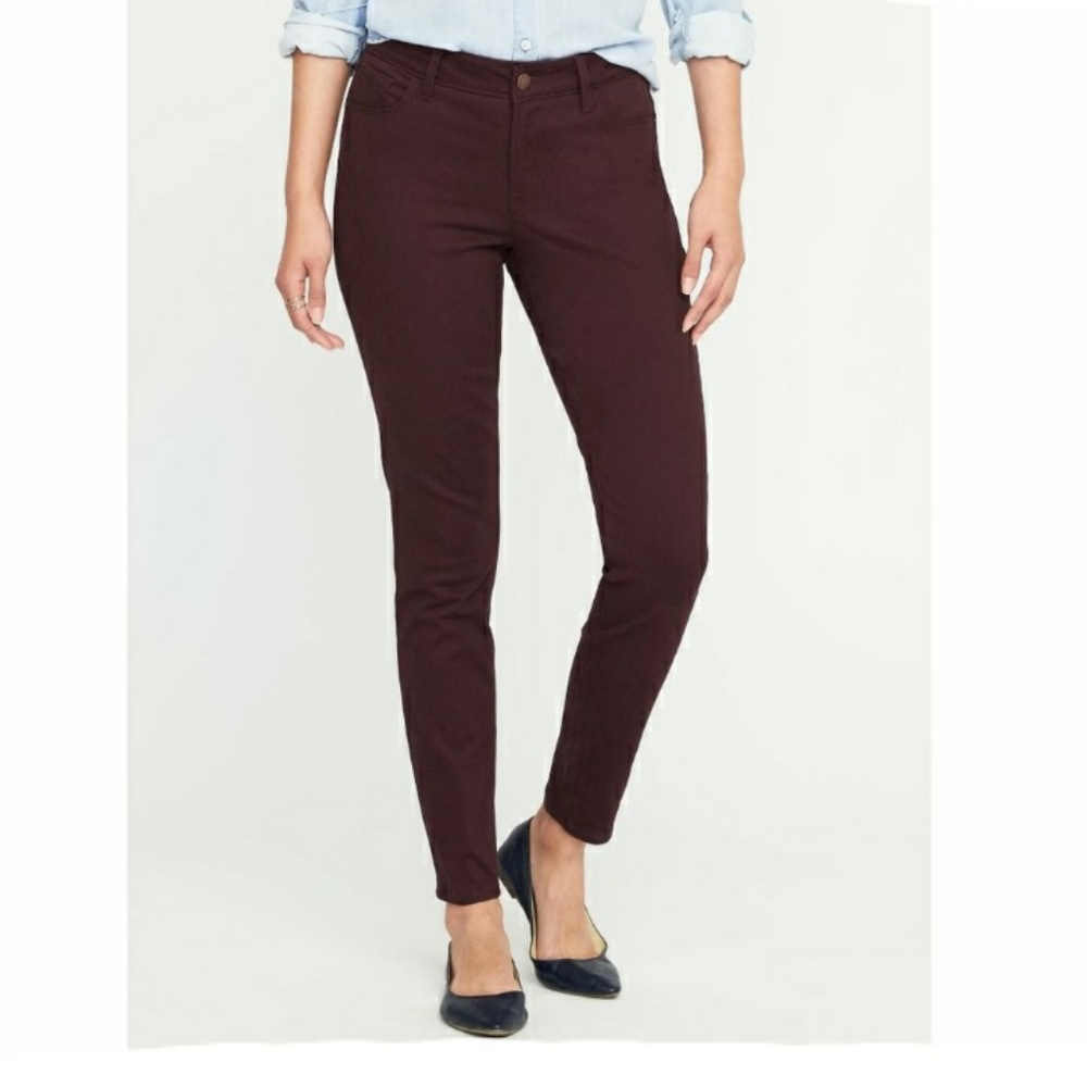 Lands End Women's Fit 2 Mid Rise Slim Leg Jean, Merlot Wash, 18X30